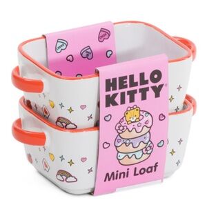 Hello Kitty Rainbows & Hearts Mini Loaf Baking Dish Set. Made By Sanrio. NWTS